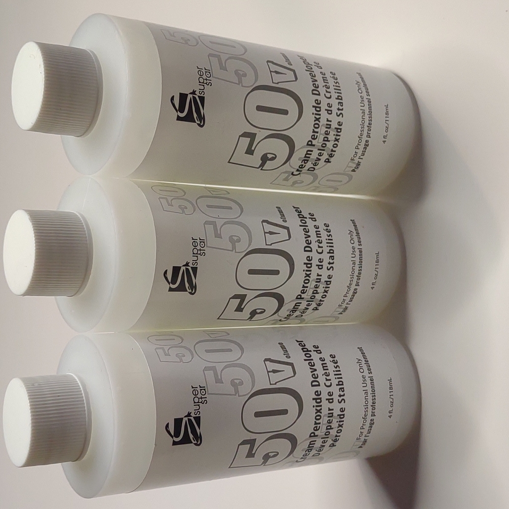 3pk Superstar 50V cream peroxide developer professional hair color lightener